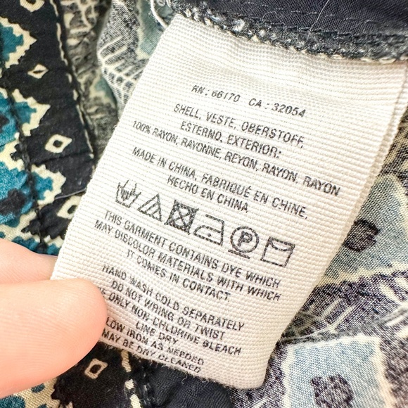 Anthropologie Blue & Black Print Jogger Pants - Picture 6 of 6